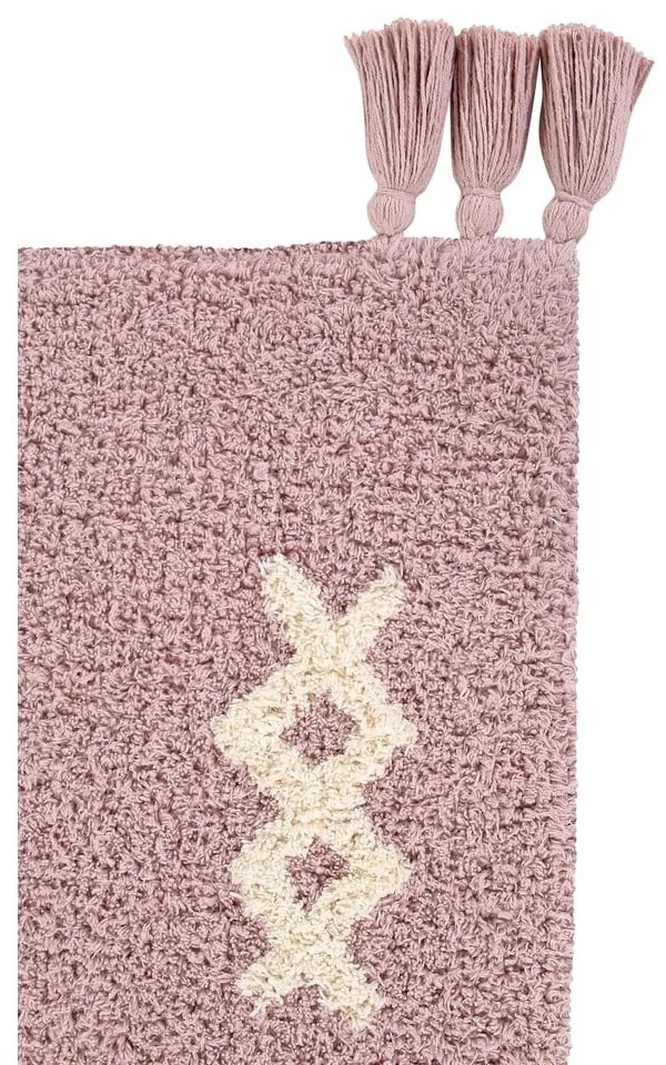 Ružový prateľný ručne tkaný bavlnený detský koberec 140x200 cm Noah – Lorena Canals