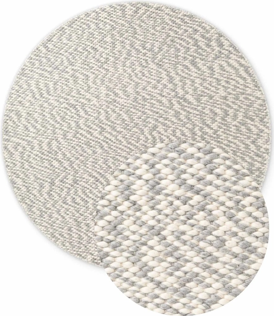 ELLE Decoration, Kusový koberec Lyon Beans 106317 Natural Cream Grey kruh z kolekcie Elle, 200x200 (priemer) kruh, šedá, obývacia izba