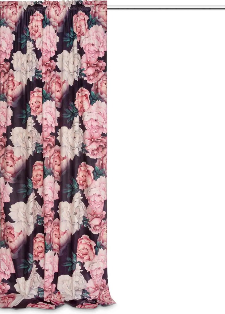 Záves s riasiacou páskou PEONY VELVET DARK 140x270 cm