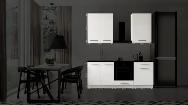 Kuchynská linka EVE 200 cm biela