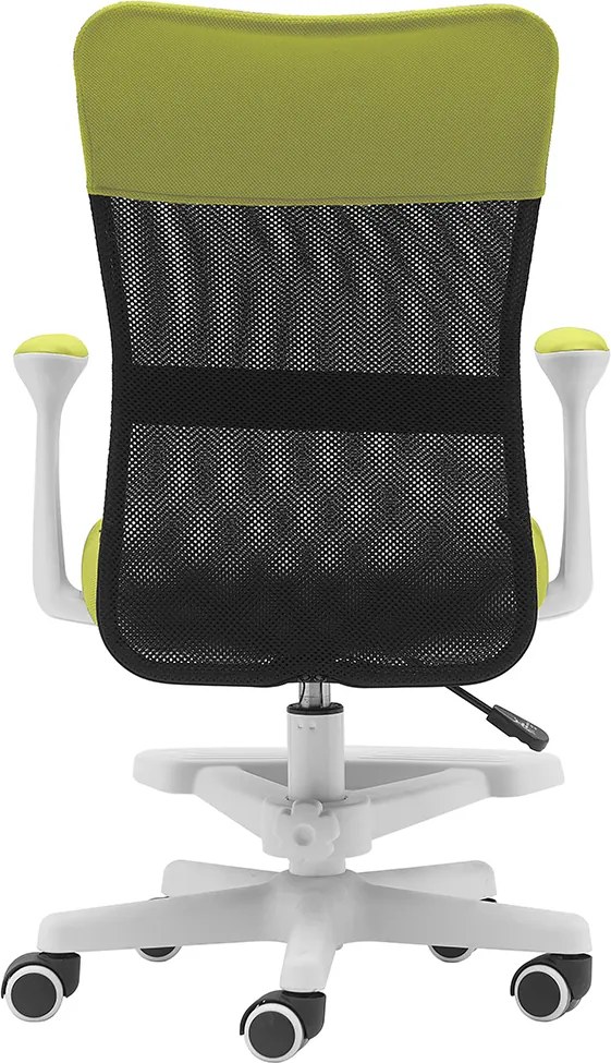 Detská stolička Neoseat MONKEY WHITE s podnožou — látka, biela / zelená