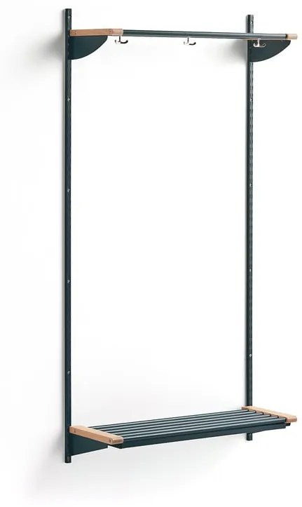 Vešiaková stena JEPPE s hornou policou, základná sekcia, 1790x900x310 mm, modrá/breza