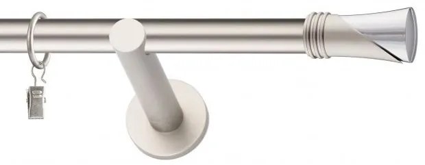 Dekorstudio Chrómová matná jednoradová garniža VEGA 19mm Dĺžka: 120cm, Typ uchytenia: Držiak modern, Typ príslušenstva: Bez príslušenstva