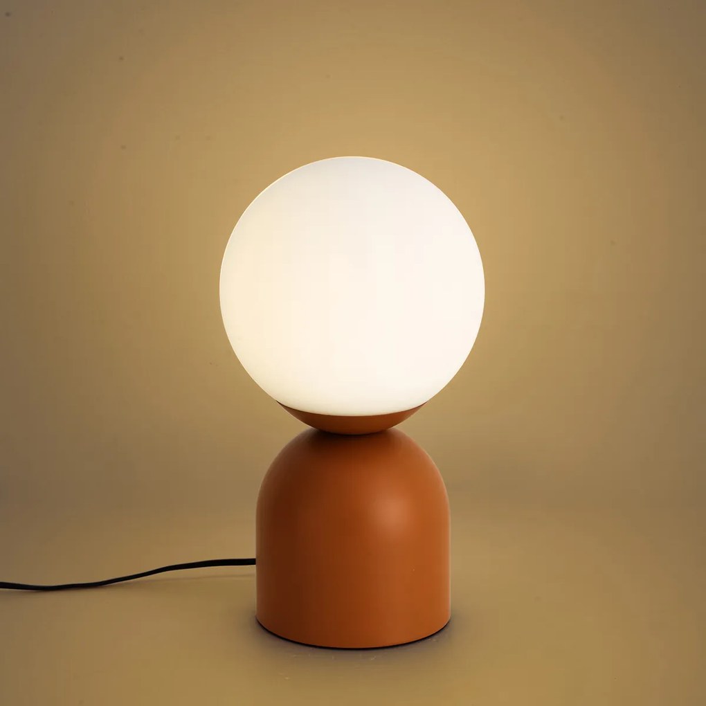 Hotel Chic Stolná lampa oranžová s opálovým sklom - Pallon Trend
