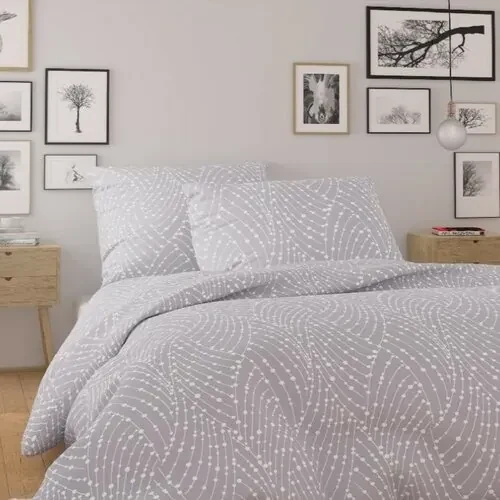 Kvalitex Bavlnené obliečky Nordic Astra sivá , 220 x 200 cm, 2 ks 70 x 90 cm