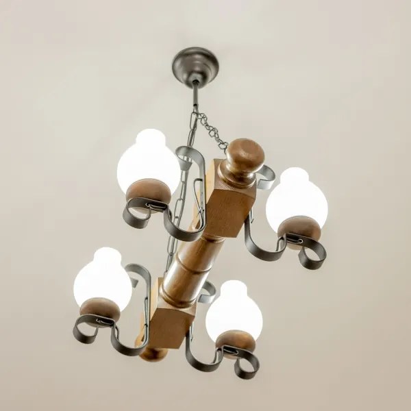 Brilagi - Luster na reťazi RUSTIC 4xE14/40W/230V buk/orech