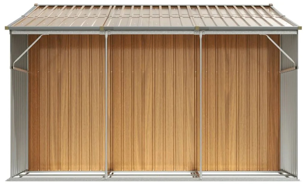 Záhradná kôlňa bledohnedá 277x279x179 cm pozinkovaná oceľ