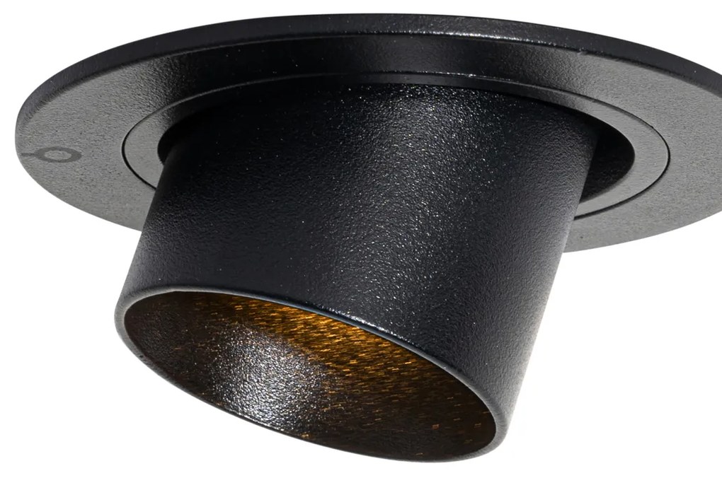 Sada 6 zapustených bodových svetiel čierna GU10 35 mm okrúhle naklápacie - Installa