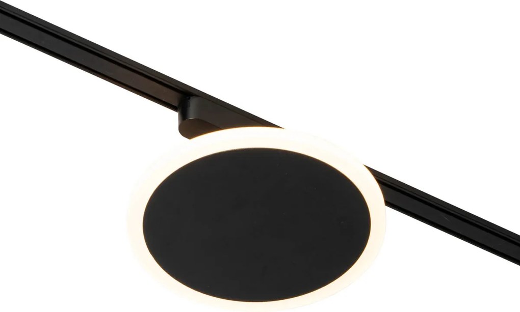 Moderné čierne bodové svetlo pre 1-fázový koľajnicový systém vrátane LED - Magnetic Puk