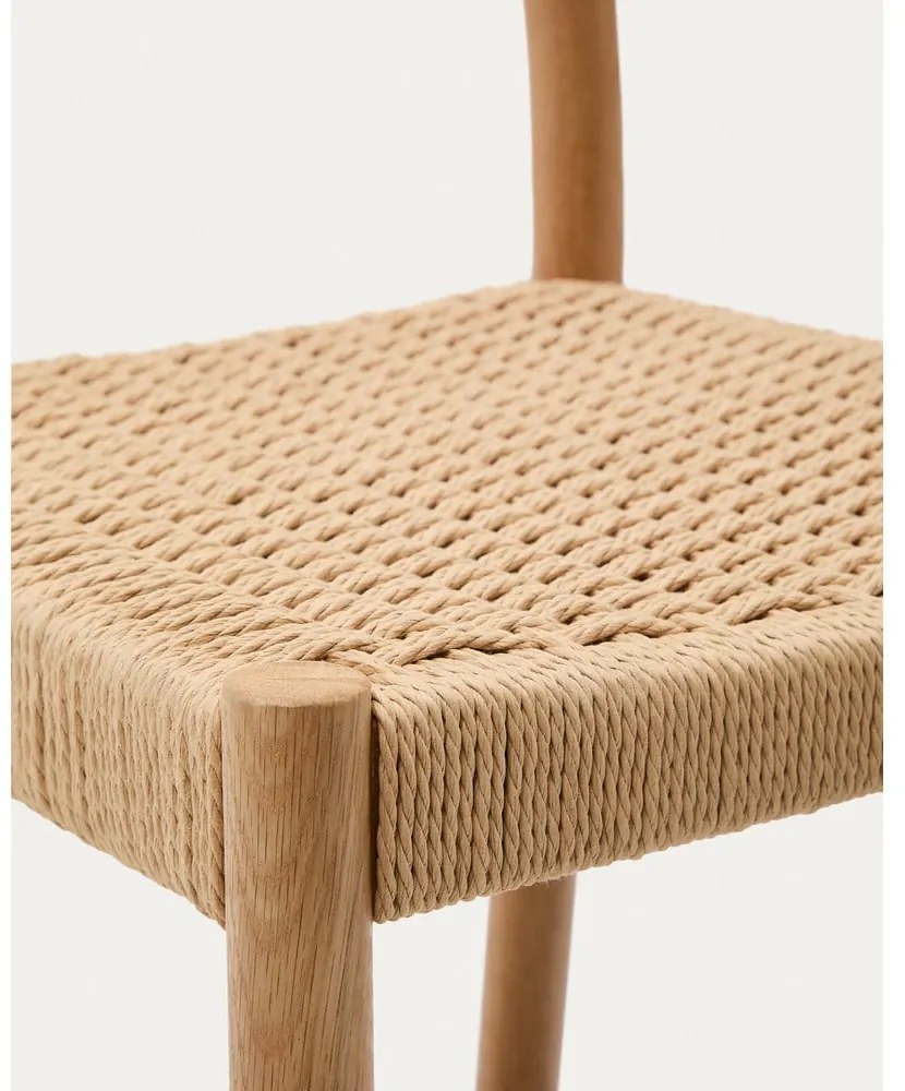 Barová stolička z dubového dreva v prírodnej farbe (výška sedadla 65 cm) Yalia – Kave Home