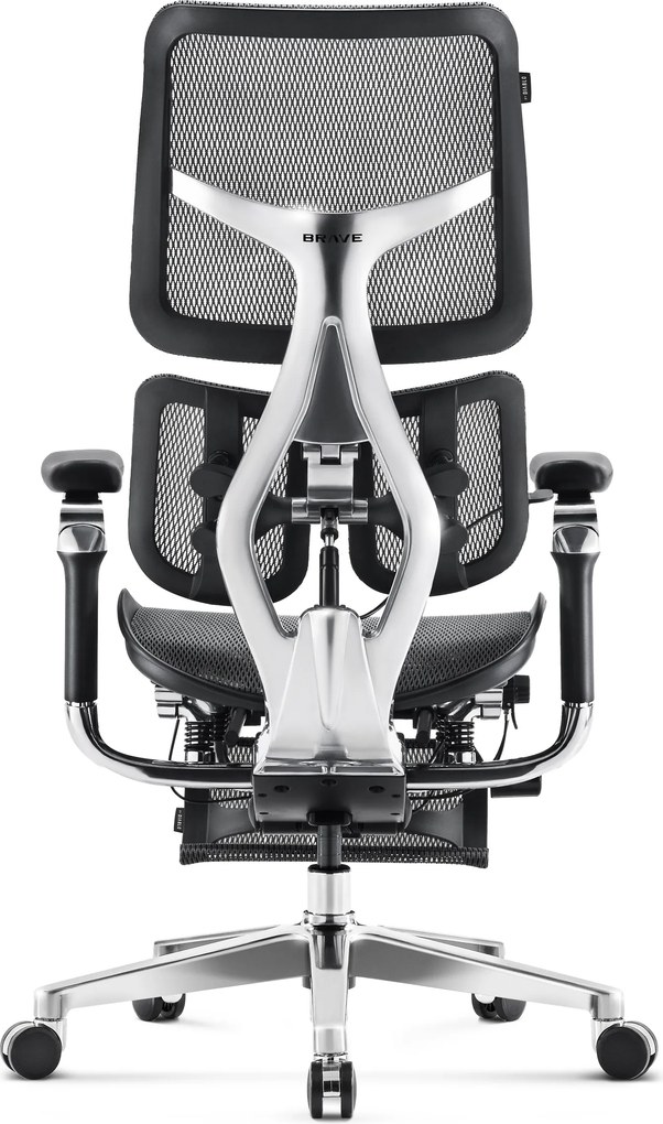 Ergonomická kancelárska stolička s podnožkou Premium Normal Size, čierna: Diablo V-Kinetic