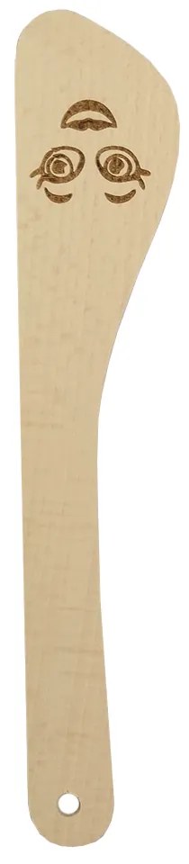 AMADEA Drevená obracačka s tvárou, masívne drevo, dĺžka 30 cm
