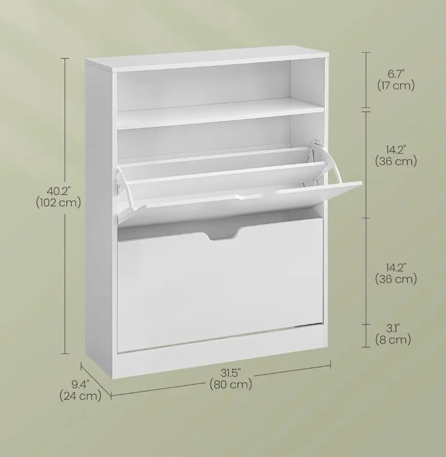 Botník Vasagle Cast 80 cm bílý