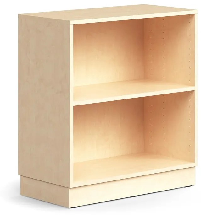 Knižnica QBUS, 1 polica, so soklom, 868x800x400 mm, breza