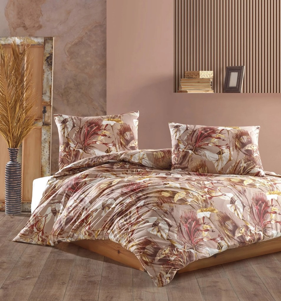 Obliečky bavlnené Helsinky ružové 140x200cm+90x70cm TiaHome