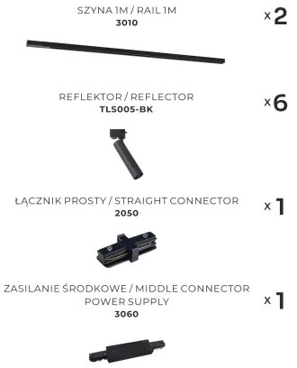 Zuma Line 3027 - Bodové svietidlo v lištovom systéme LULU 6xGU10/35W/230V čierna