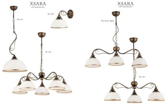 Jupiter 1175 - XS3 - Závesné svietidlo XSARA 3xE27/60W/230V