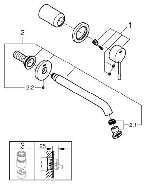 GROHE 19967AL1 - Umývadlová batéria ESSENCE 230 mm na dva montážne otvory, grafit