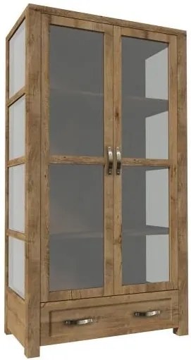 Vitrína Nevada W2D, dub lefkas ciemny