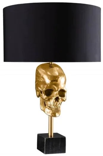 Stolová lampa Skull 56cm čiernozlatá