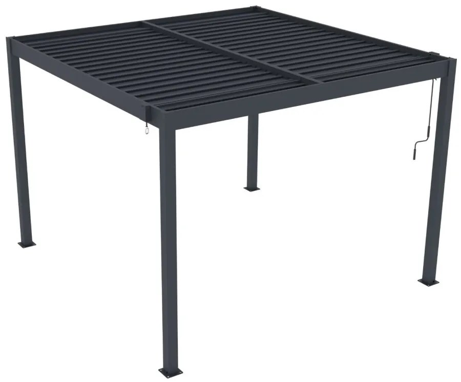 ZÁHRADNÉ KOMBO bioklimatická pergola s lamelami BestBerg BBP-9G + záhradný jedálenský set 4+1 BestBerg BBGF-62BK