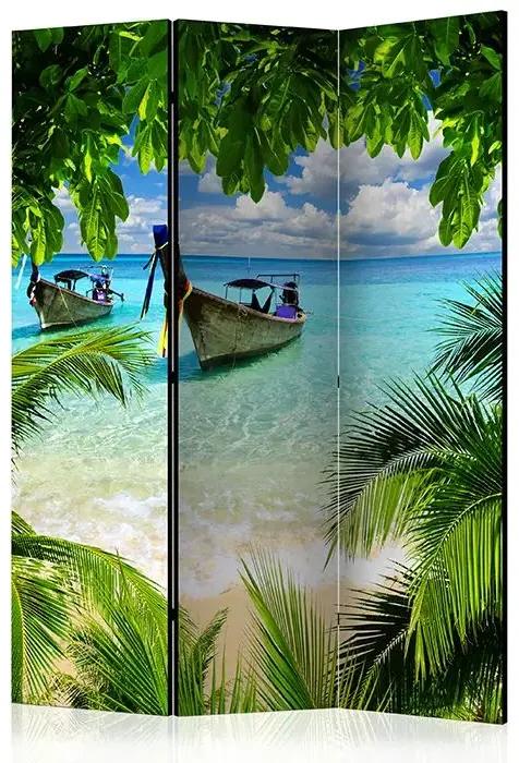 Paraván - Tropical Paradise [Room Dividers] Veľkosť: 135x172, Verzia: Akustický