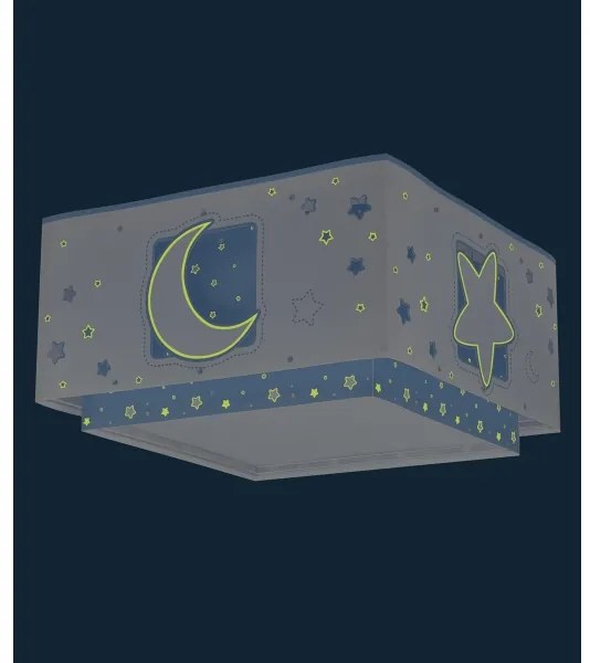 Dalber 63236T - Detské stropné svietidlo MOONLIGHT 2xE27/60W/230V modrá