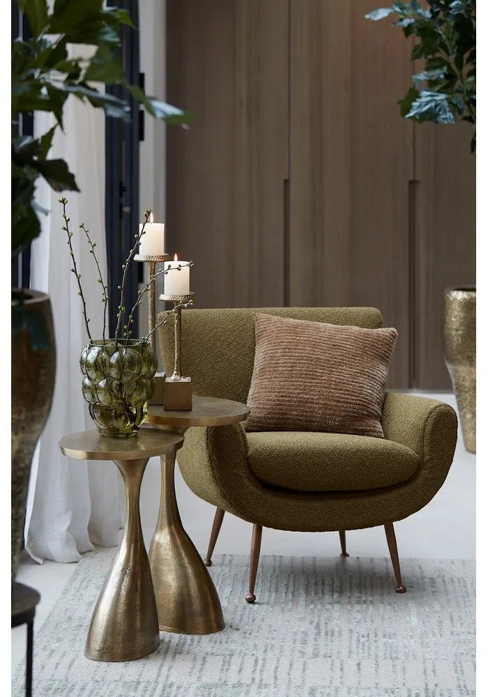 Kovový okrúhly odkladací stolík 33x40 cm Macau - Light &amp; Living