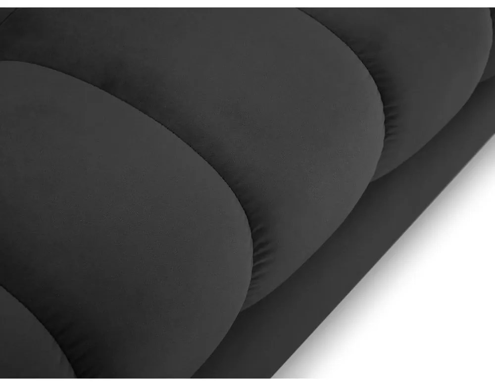 Tmavosivá zamatová rohová pohovka Cosmopolitan Design Bali, ľavý roh