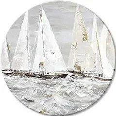 Okrúhly maľovaný obraz Ráno v oceáne | rôzne rozmery