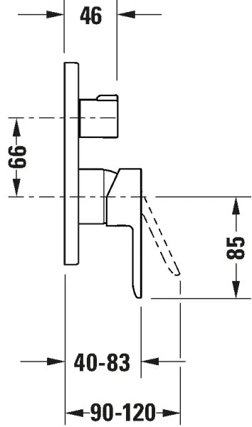 Duravit DC5210018010-Podomietková vaňová batéria D-CODE, lesklý chróm