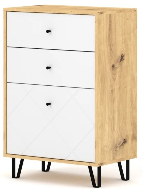 Komoda Bilbao 63,4 cm dub artisan/bílá