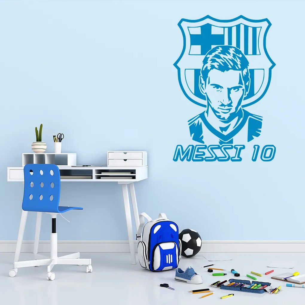 Veselá Stena Samolepka Lionel Messi 10 Farba: růžová, Veľkosť: 80 x 57 cm