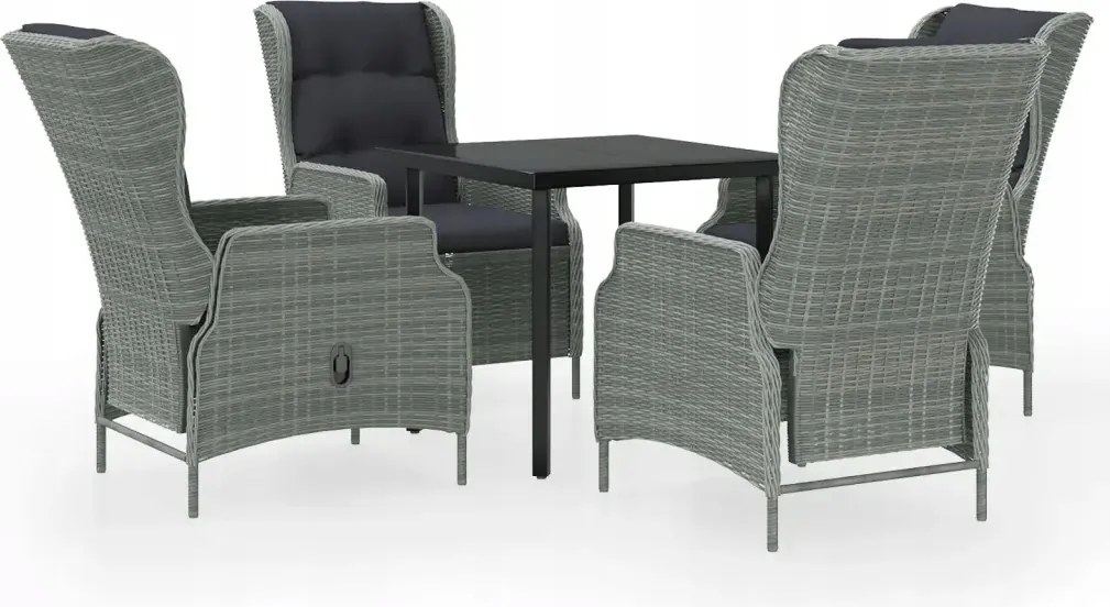 vidaXL 5-dielna sada záhradného nábytku, svetlosivá
