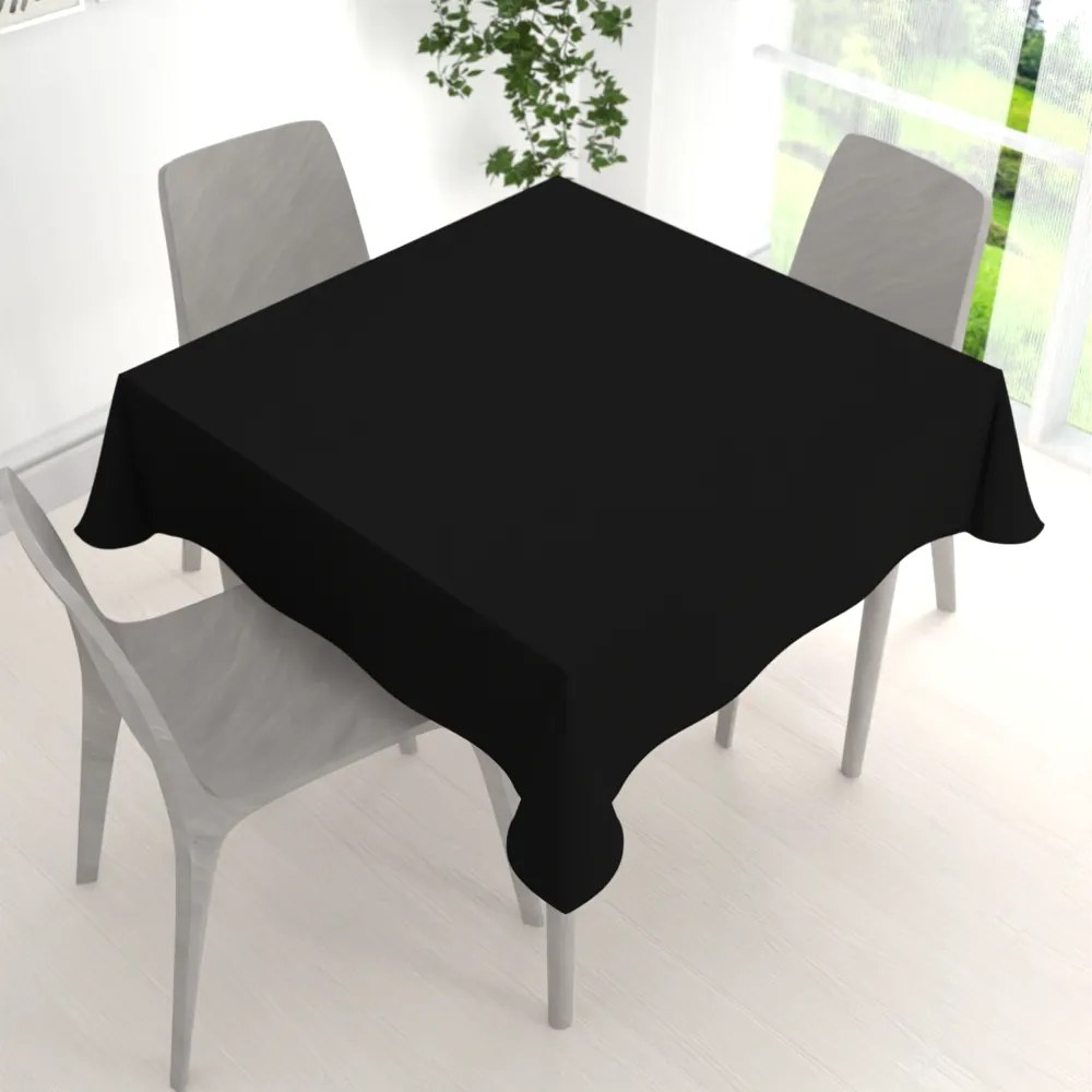 Biante Dekoračný štvorcový obrus Rongo RG-014 Čierny 130x130 cm