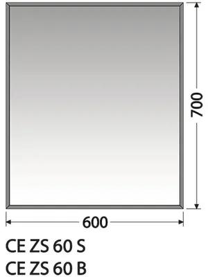 Zrkadlo do kúpeľne Intedoor Centino čierne 60x70 cm CE ZS 60 B