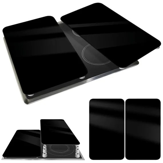 WENKO 53898100 - Krycia doska 52x30 cm čierna/šedá/priehľadná