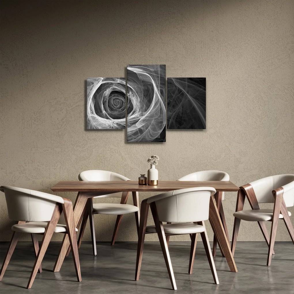 Obraz - Abstraktné ruže čiernobiela (90x60 cm)