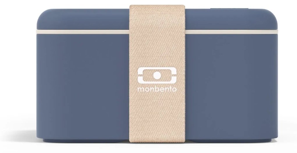 monbento Desiatový box Monbento Square Blue/Natural 1,7 l