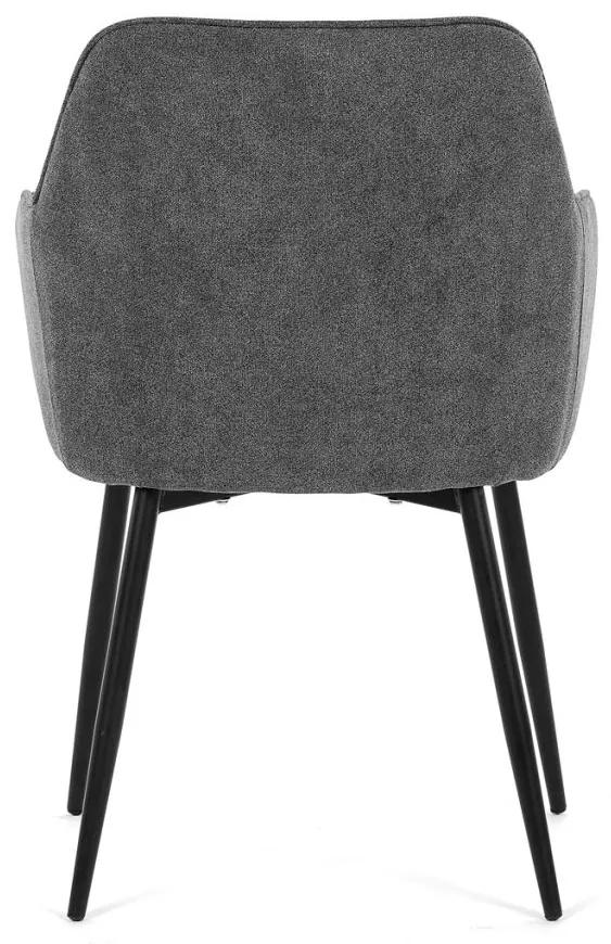 AUTRONIC Jedálenská stolička, šedá látka, čierny kov DCL-221 GREY2