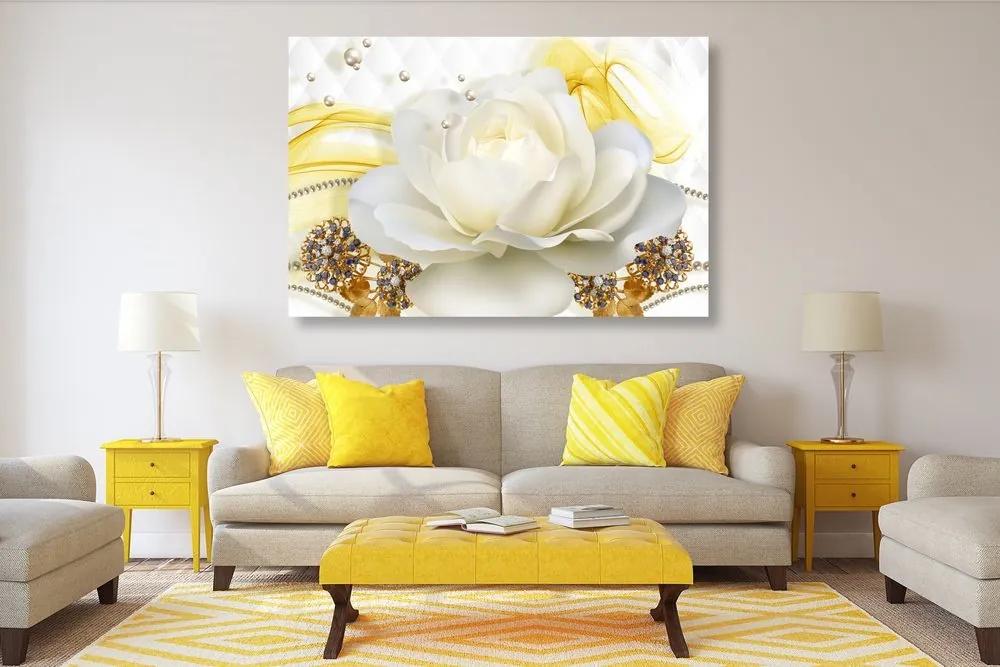 Obraz luxusná ruža s abstrakciou - 120x80