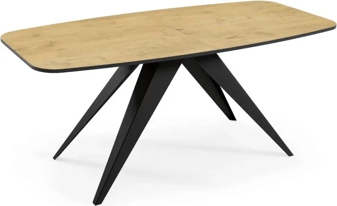 Dizajnový rozkladací jedálenský stôl NERRO kašmír + čierne nohy Rozmer stola: veľkosť-180cm