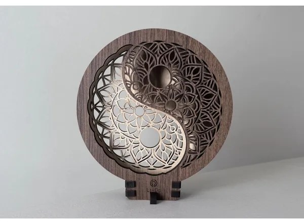 Li-Go 23607/O - LED stmievateľná stolová dekorácia LED/12W/230V 20x22 cm orech