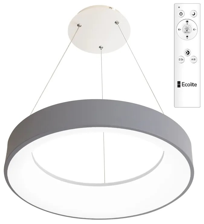 LED závesný prstenec NEST 40W s DO šedý