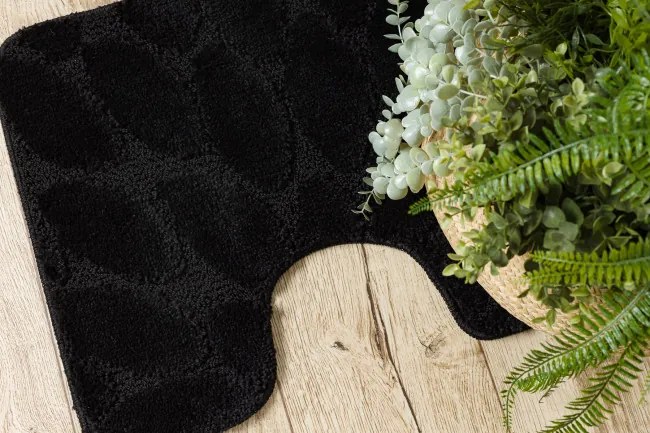 Sada kúpeľňových koberčekov SUPREME STONES kamienky, čierna