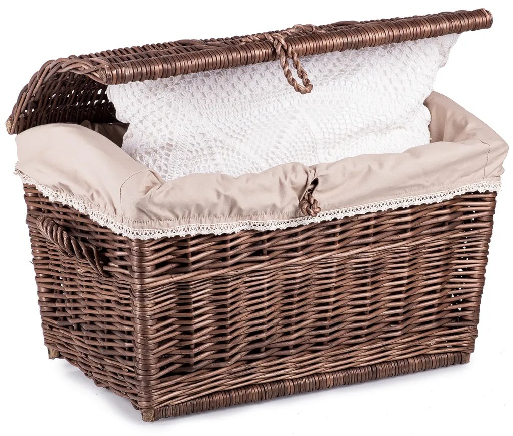 Truhla prútená pirát s látkou provence Sailor IV.š. 80 x hl. 48 x v. 51(cm)