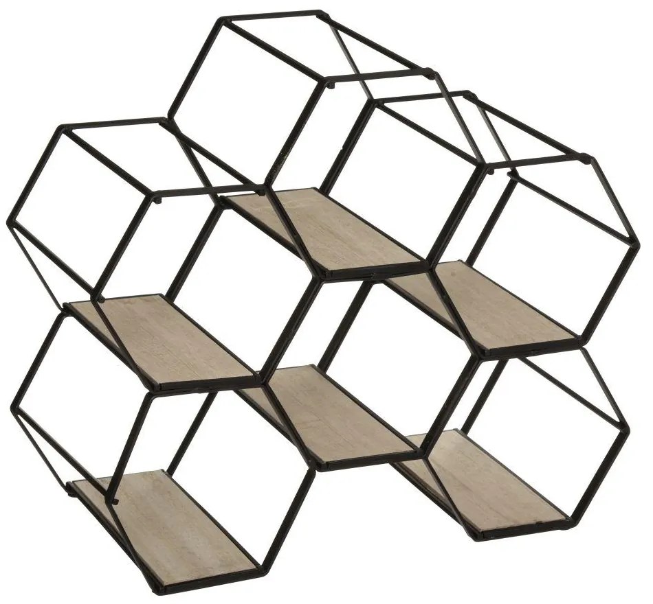 STOJAN NA VÍNO HIVE 25,5X29,5X15 CM ČIERNA/HNEDÁ