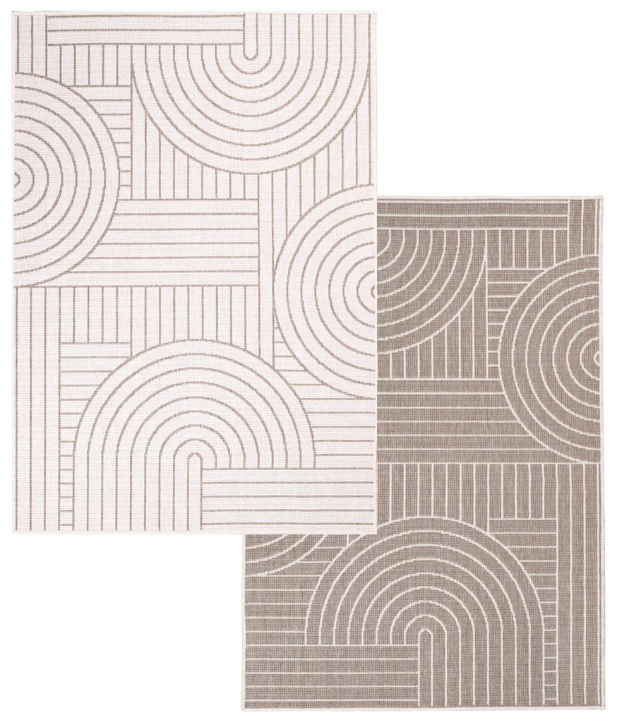 Dekorstudio Obojstranný koberec na terasu DuoRug 5842 - béžový Rozmer koberca: 160x230cm
