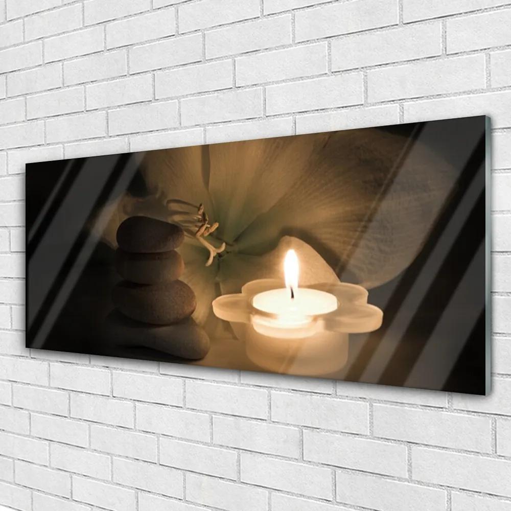 Obraz na akrylátovom skle Sviečka kamene umenie 125x50 cm