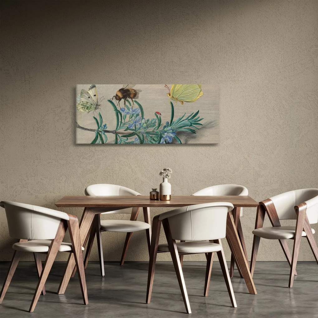 Obraz - Jan van Kessel the Elder, Insects and a Sprig of Rosemary, reprodukcia (120x50 cm)
